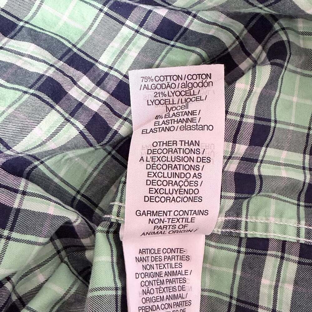 Lacoste Men's Long Sleeve Green Plaid Button Down Shirt - Picture 5 of 5